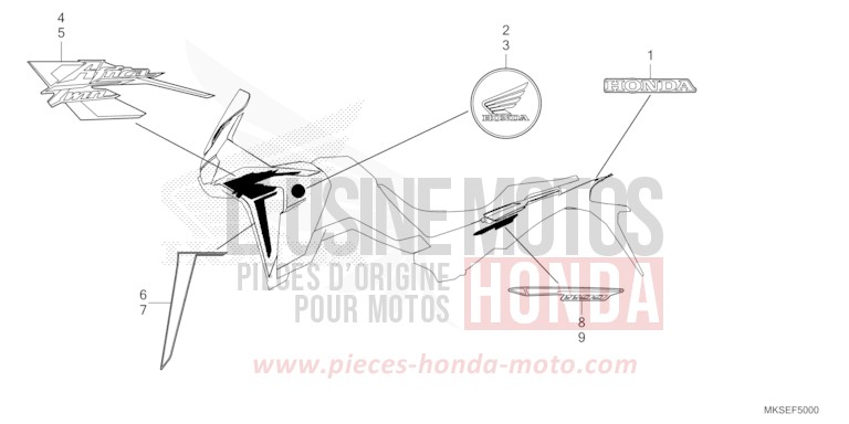 MARKE/STREIFEN (1) von Africa Twin Schaltgetriebe MAT BALLISTIC BLACK METALLIC (NHA86) von 2021